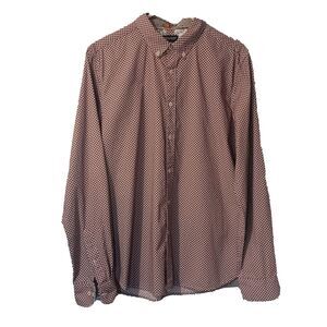 Denim & Flower Men’s Long Sleeve Deep Purple Orange Button Down Shirt Size L 42